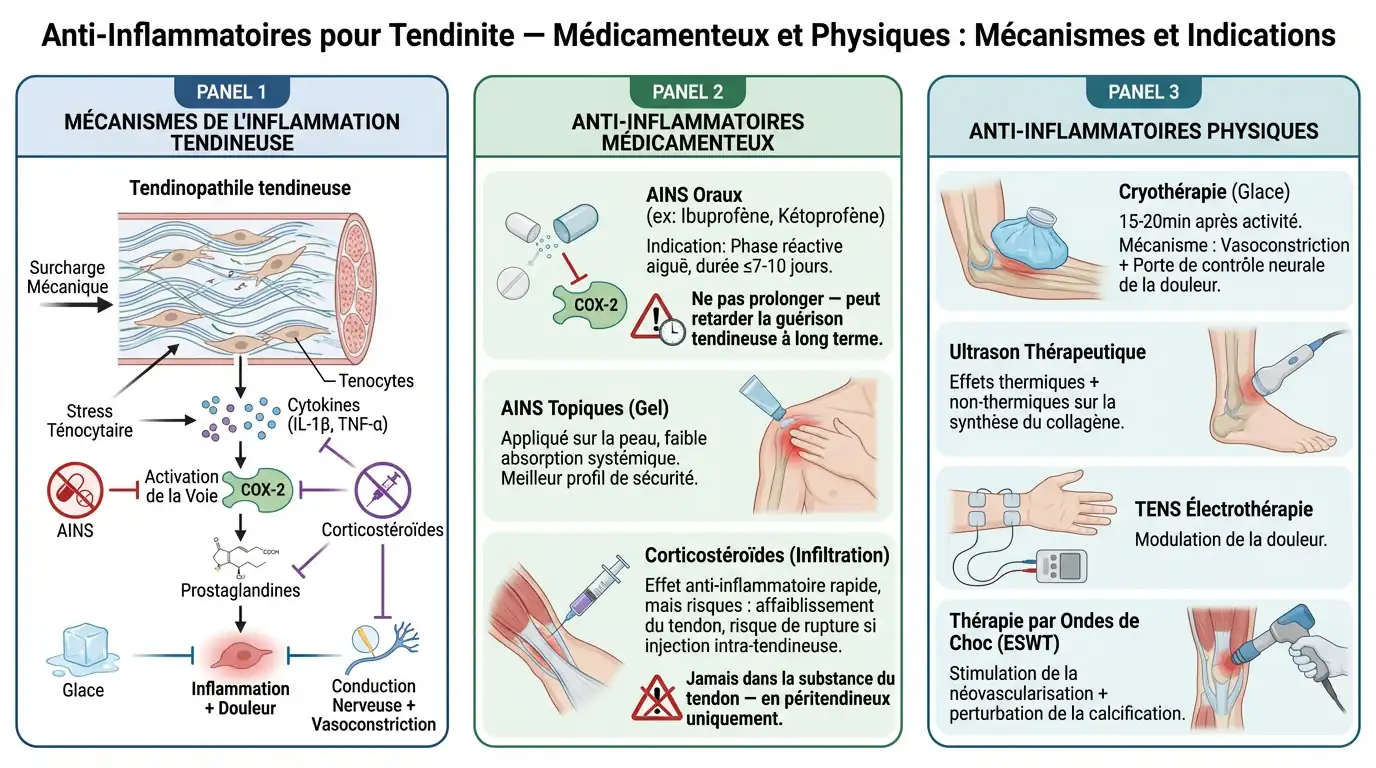 Anti-inflammatoires pour la tendinite : lesquels prendre et combien de temps ?