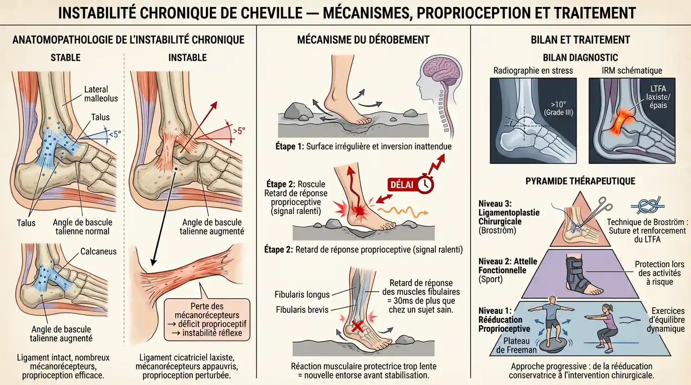 Cheville instable qui se dérobe : causes et traitement