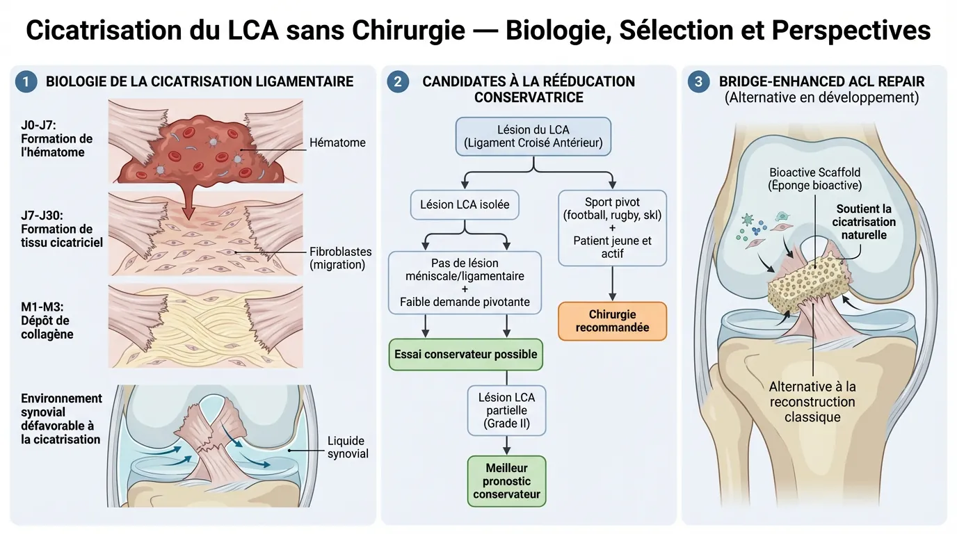Cicatrisation du LCA sans opération : est-ce vraiment possible ?