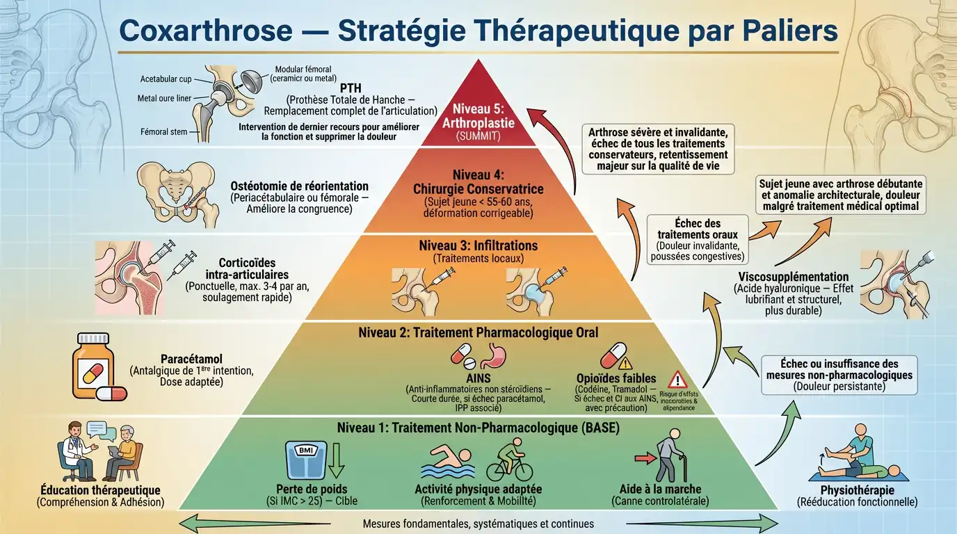 Traitement de la coxarthrose : des médicaments à la prothèse