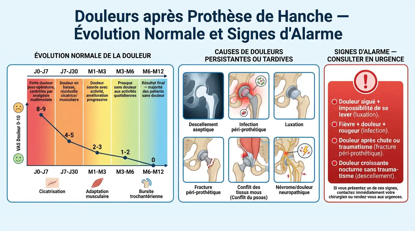 Douleurs après prothèse de hanche : causes et solutions