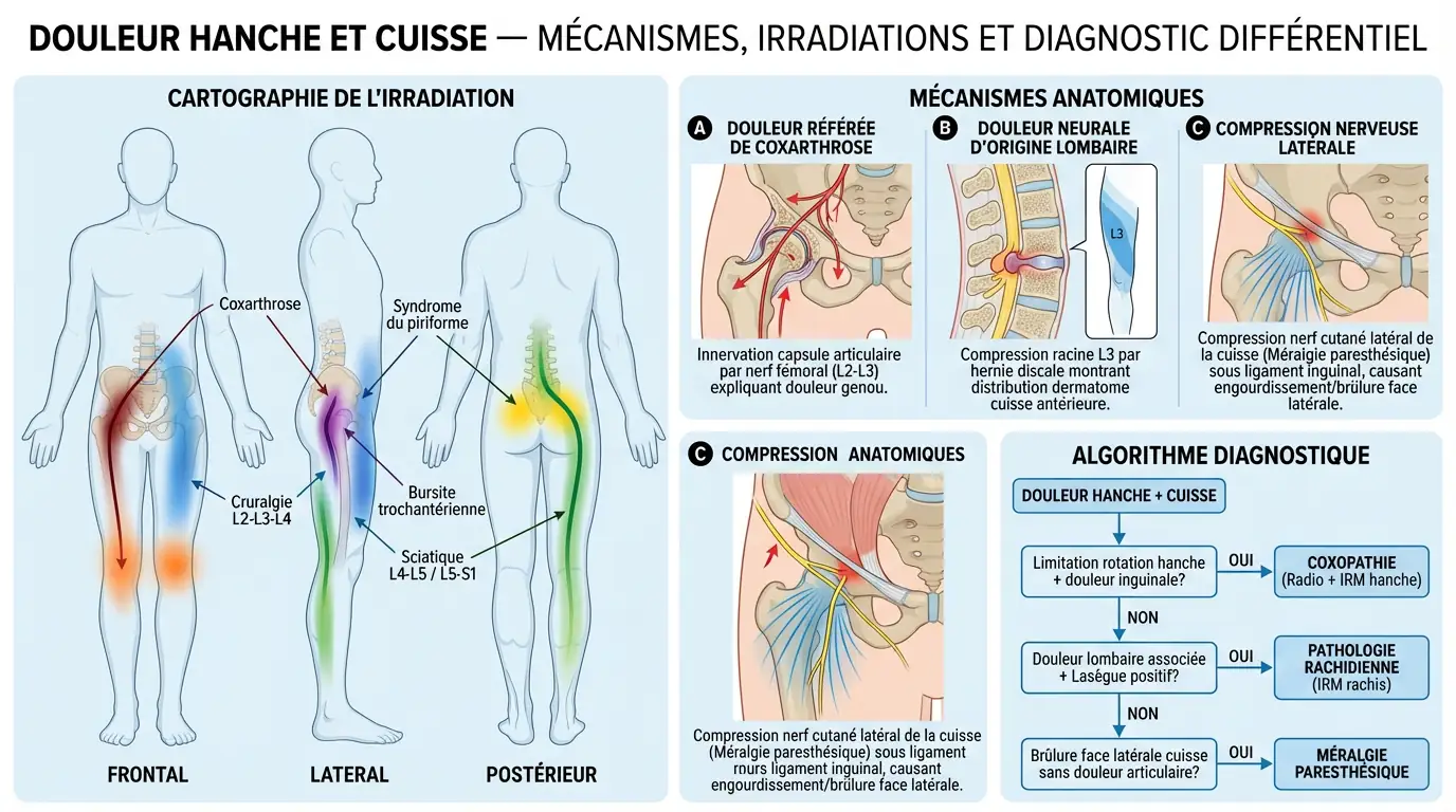 Douleur à la hanche et à la cuisse : quelle origine ?