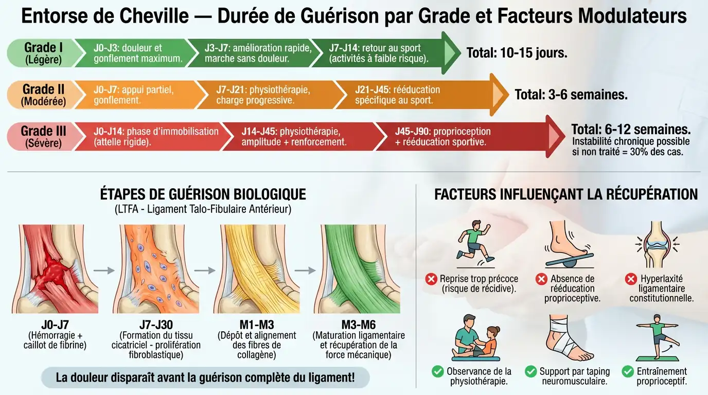 Combien de temps guérit une entorse de cheville ?