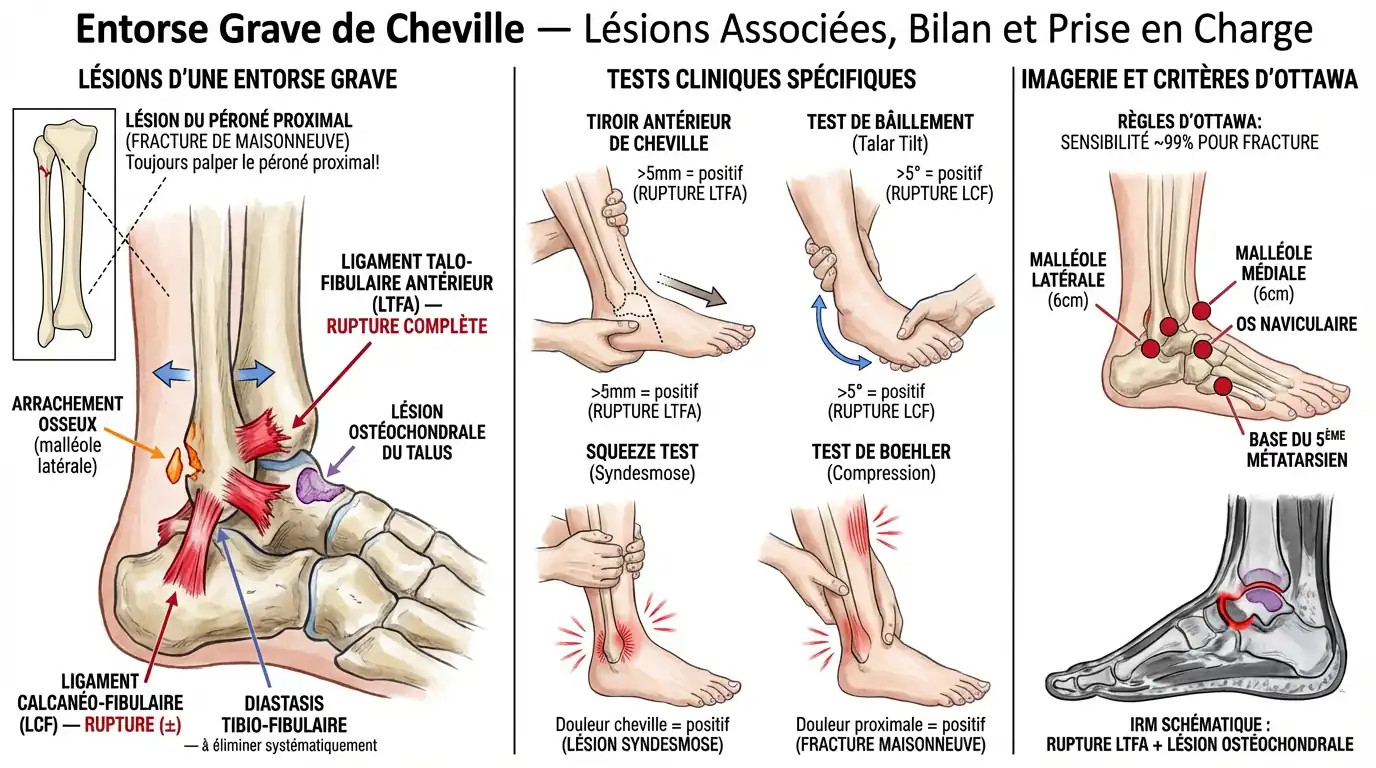 Entorse grave de cheville : ligaments déchirés et chirurgie