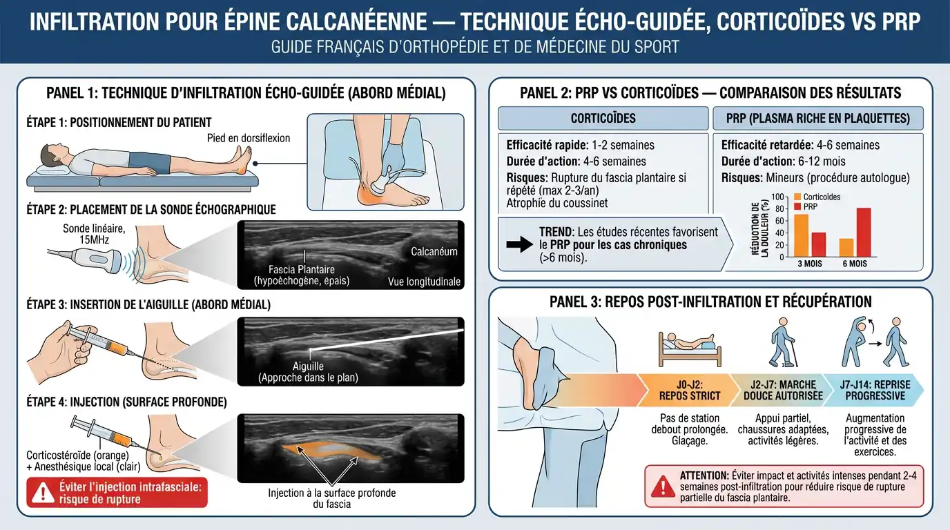 Infiltration pour épine calcanéenne : efficacité et déroulement