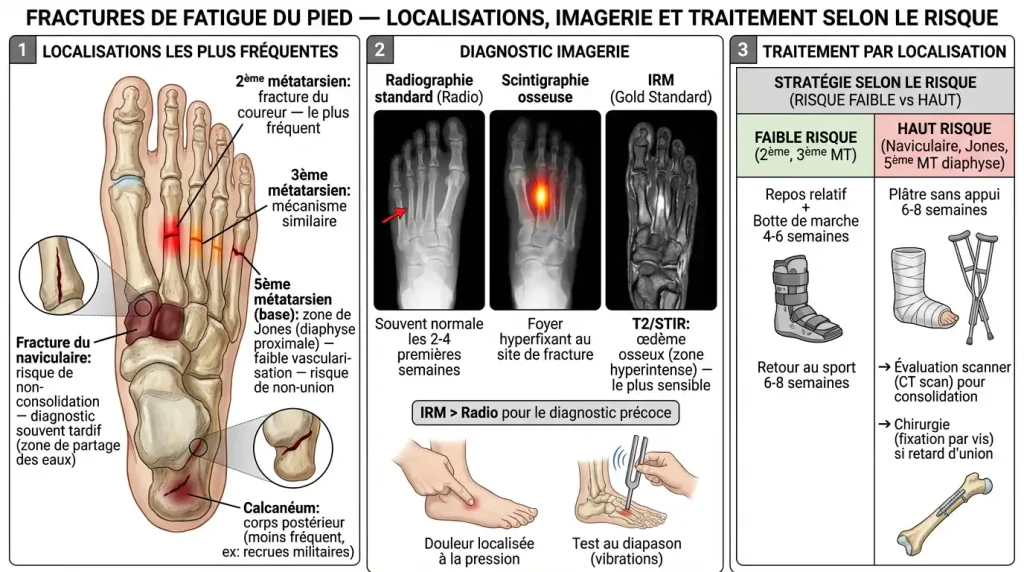 Fracture de fatigue du pied : douleur osseuse chez le sportif