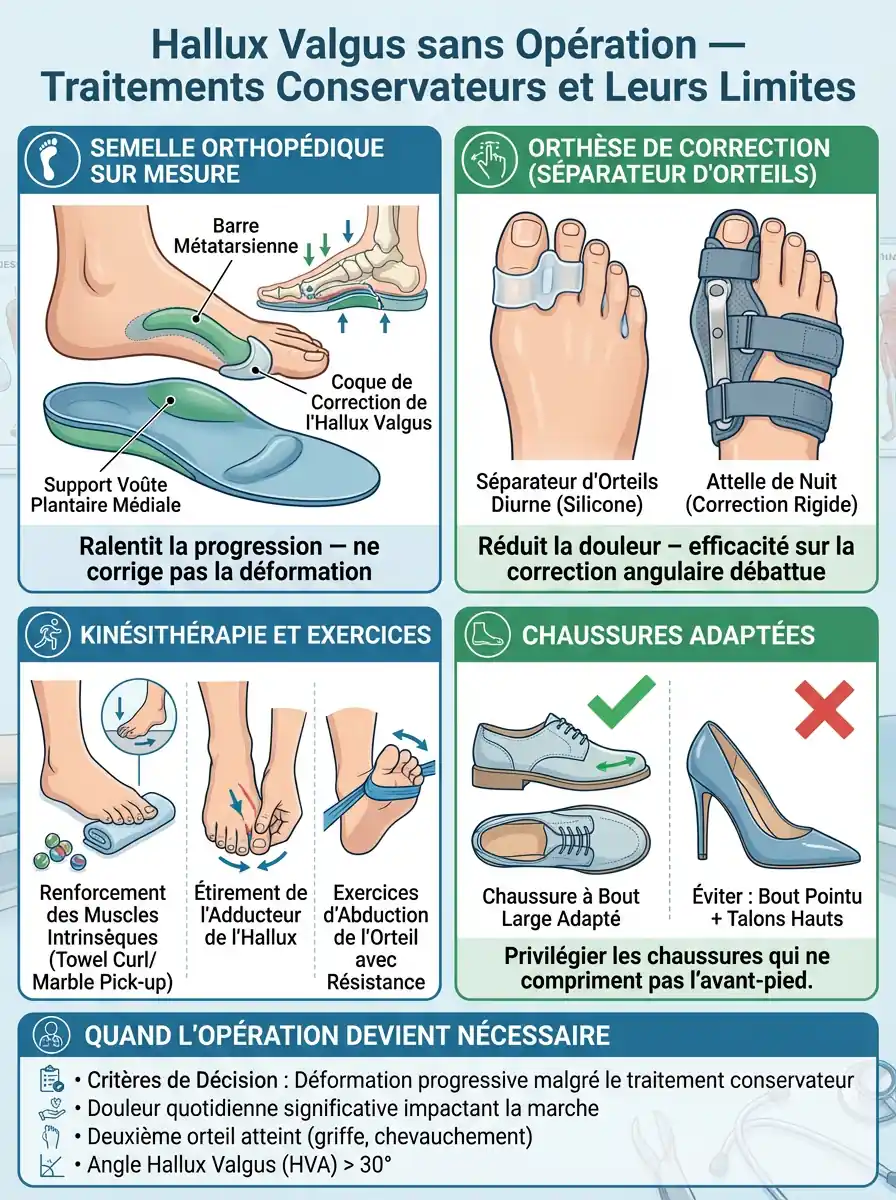 Hallux valgus sans opération : quels traitements conservateurs ?