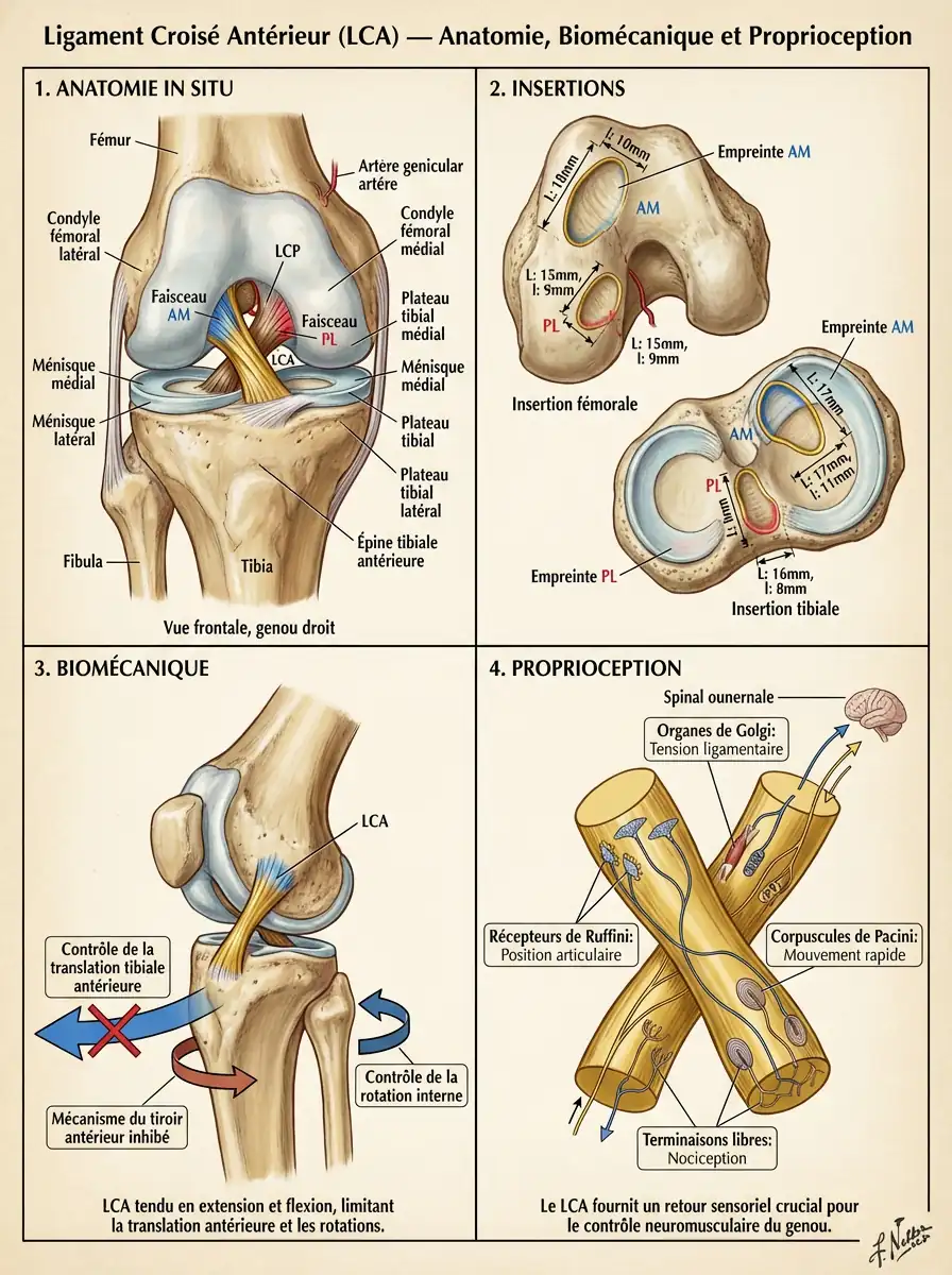 Ligament croisé antérieur : anatomie, blessures et chirurgie