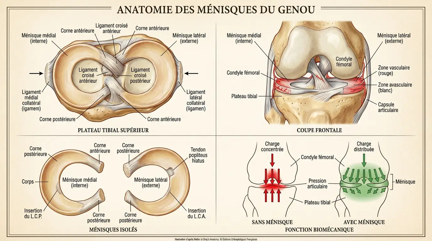 Ménisque du genou : rôle, pathologies et traitements