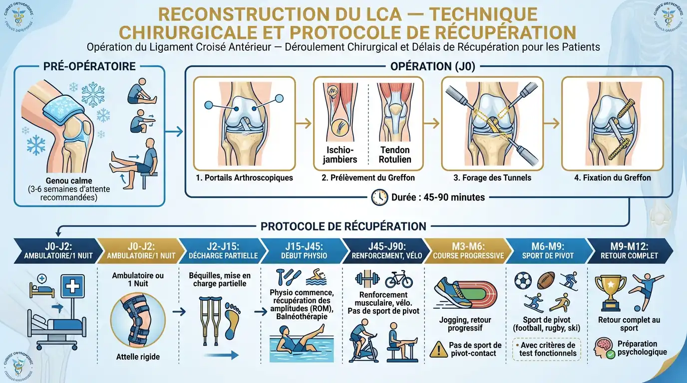 Durée de récupération après opération du ligament croisé