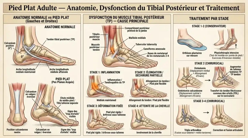 Pied plat chez l’adulte : quand faut-il consulter un chirurgien ?