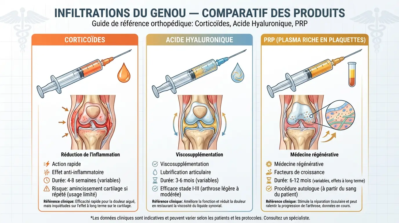 Infiltration du genou : quels produits utilise-t-on et comment ça marche ?